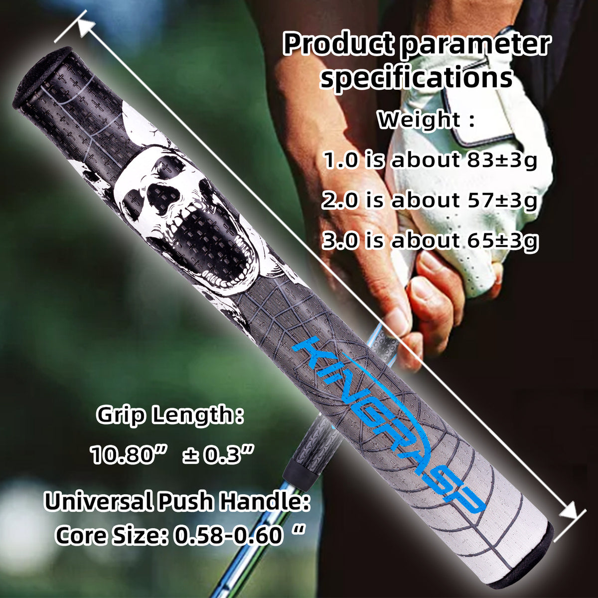 New Lightweight Golf Putter Grip with Skull Design