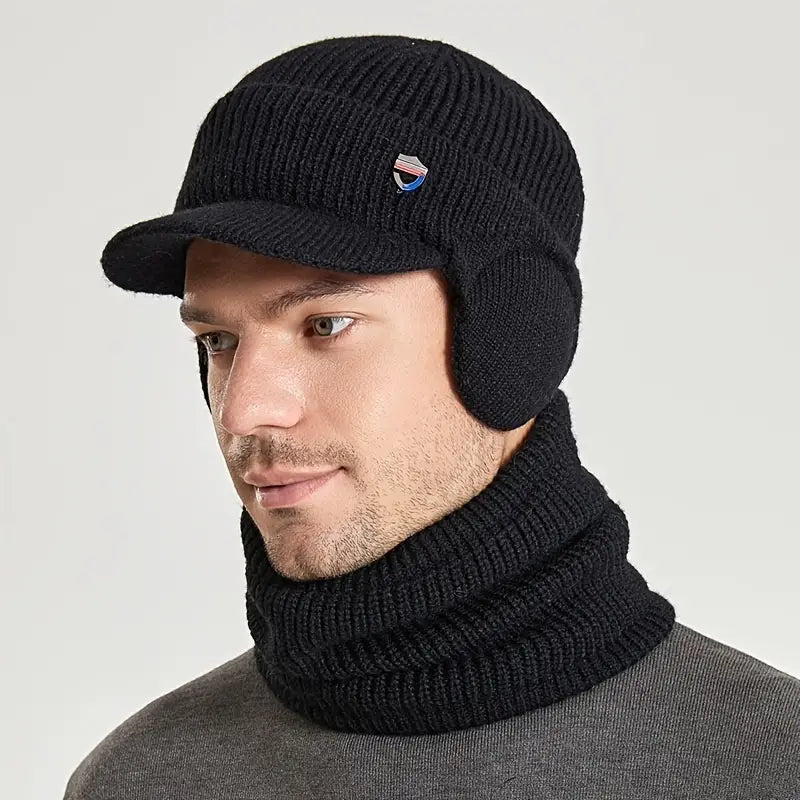 Men's Winter Knitted Hat for Outdoor Sports and Warmth