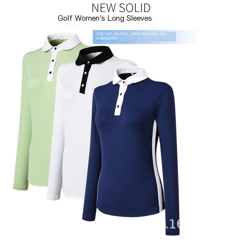 2022 Women's Golf Long Sleeve Top - Stretchy & Moisture-Wicking