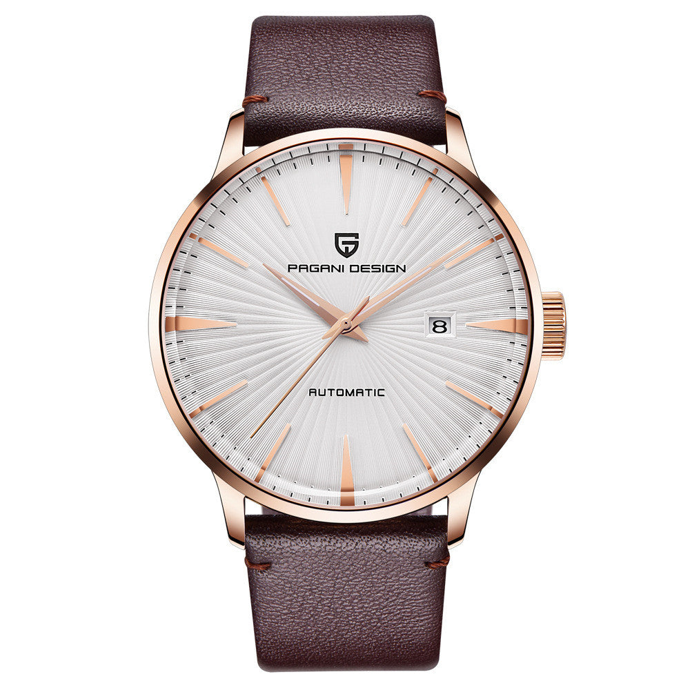 PAGANI DESIGN Men's Genuine Leather Automatic Watch