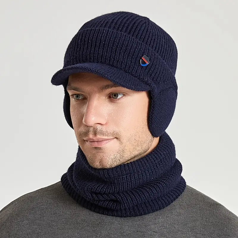 Men's Winter Knitted Hat for Outdoor Sports and Warmth